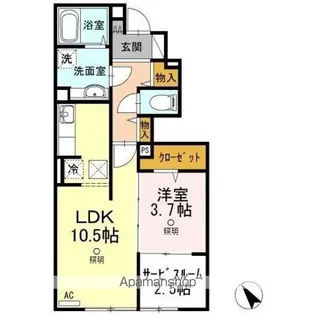 ナウ リヴィエール【1階】の間取り