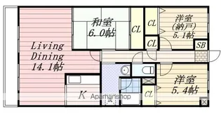 メイプル稲毛【302号室】の間取り