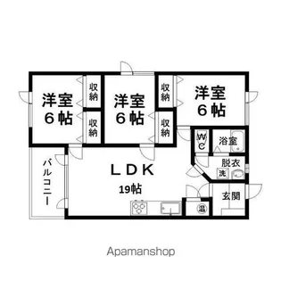 北海道北見市清月町【アパート】の間取り