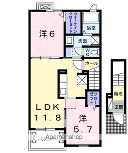 ノイエツァイト ⅤA【2階】の間取り