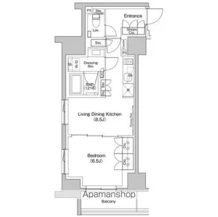 ザ・パークハビオ入谷【11階】の間取り