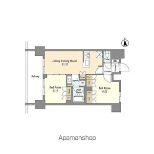 ジオエント上野稲荷町【14階】の間取り