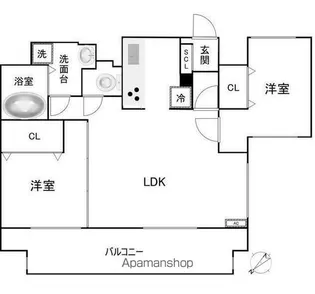 パークヴィル伊勢佐木【8階】の間取り