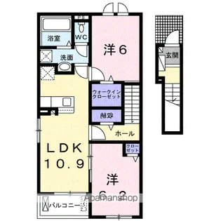 エヴァーグリーン直江A【2階】の間取り