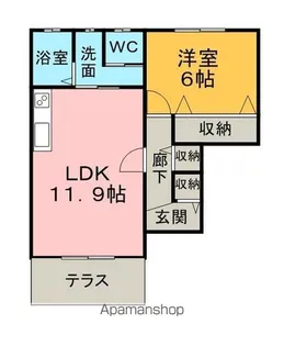 ヨーロピアンシャレー加木屋Ⅱ【213号室】の間取り