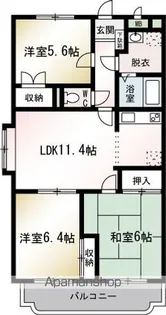 リバーサイドアーク【3階】の間取り
