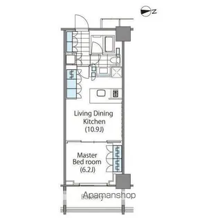 コンフォリア新宿イーストサイドタワー【6階】の間取り