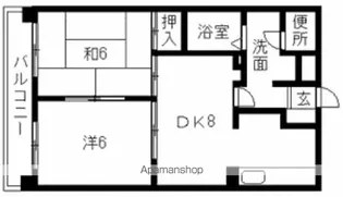 ウェルス香椎【402号室】の間取り