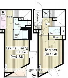 JOYOUSGARD代々木【4階】の間取り