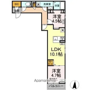 セレスティア小茂根【3階】の間取り