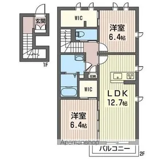 ロイヤルグリーン【201号室】の間取り