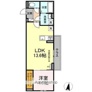 DーROOMやはたII【1階】の間取り