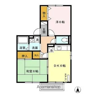 セジュール グリーン B【2階】の間取り
