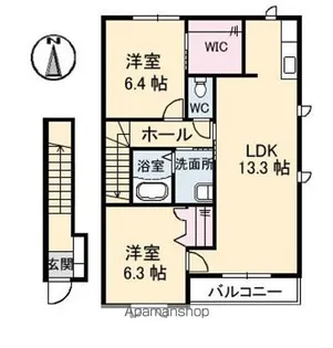 グランドメゾン片島 C棟【202号室】の間取り