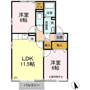 サニーハウス須玉 A【2階】の間取り