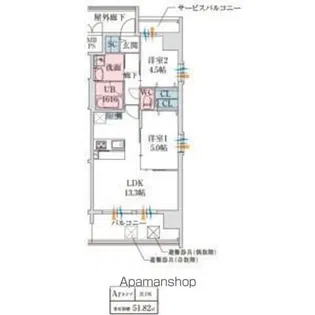 スプランディッド大阪ベイサイドDUE【4階】の間取り