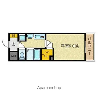 プレサンス泉セントマーク【6階】の間取り