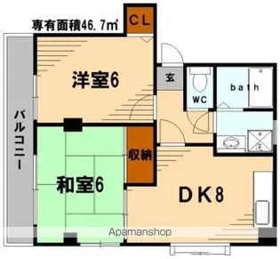ガーデンアイリス【201号室】の間取り
