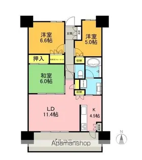 サーパス金華橋【5階】の間取り