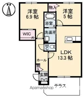 グランマスト久保田【1階】の間取り