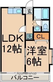 ピューラ城ヶ崎A棟【2階】の間取り