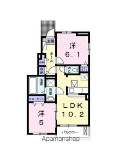 2LDKの間取り画像