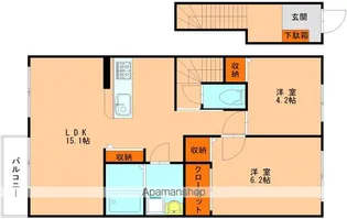 アザレア梅満【2階】の間取り