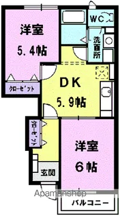 ラフォンテーヌ【1階】の間取り