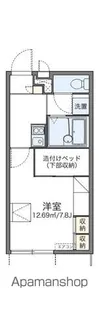 レオパレスリバーサイド虹【101号室】の間取り