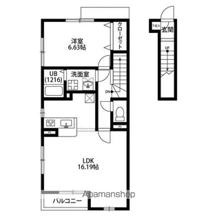 アンプルール リーブル 高柳【2階】の間取り