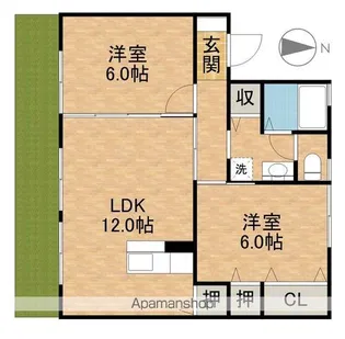 セジュールエマB【1階】の間取り