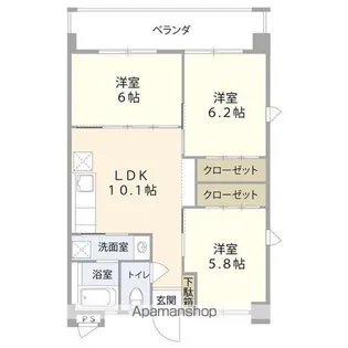 ラ・ポール【205号室】の間取り