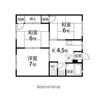 フレグランス南中山H【102号室】の間取り