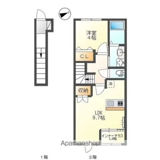 滋賀県草津市矢倉1丁目【アパート】の間取り
