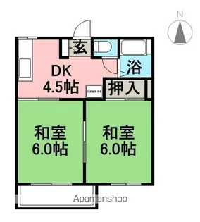 タウニーあけぼのA棟【1階】の間取り