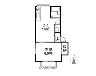 コーポ朝暘【203号室】の間取り