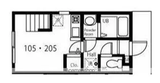 ハーミットクラブハウスキアーヴェ【1階】の間取り