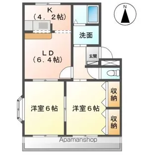 メルヴェール弐番館【1階】の間取り