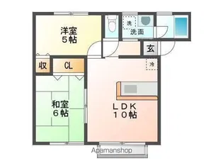 シティパレス21−Ⅱ【2D号室】の間取り