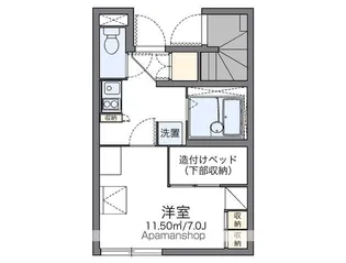 レオパレスストリームⅢ【104号室】の間取り