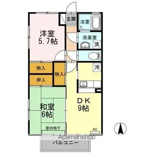 リバーサイド幸泉 2棟【2階】の間取り