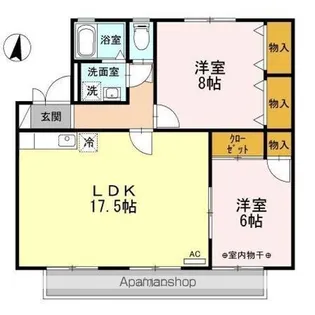 セジュール中道【203号室】の間取り