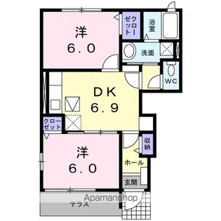 ティーハーベストA【1階】の間取り