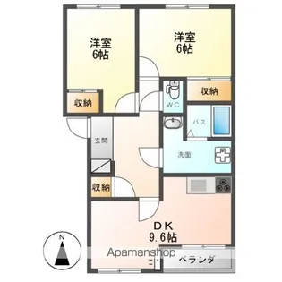 マルベリーズ参番館【2階】の間取り