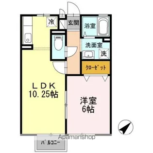 ドエルコート里吉 B【2階】の間取り