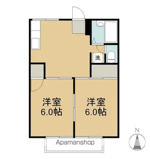 サンビバハイツ三条 B棟【23号室】の間取り