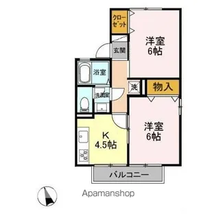 セジュール・オータム AB【1階】の間取り
