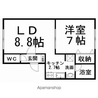 リバティオホーツク【2階】の間取り