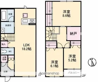 リシェス【1階】の間取り