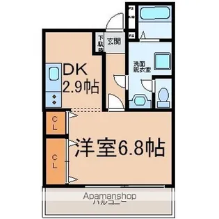 カラコレス【203号室】の間取り